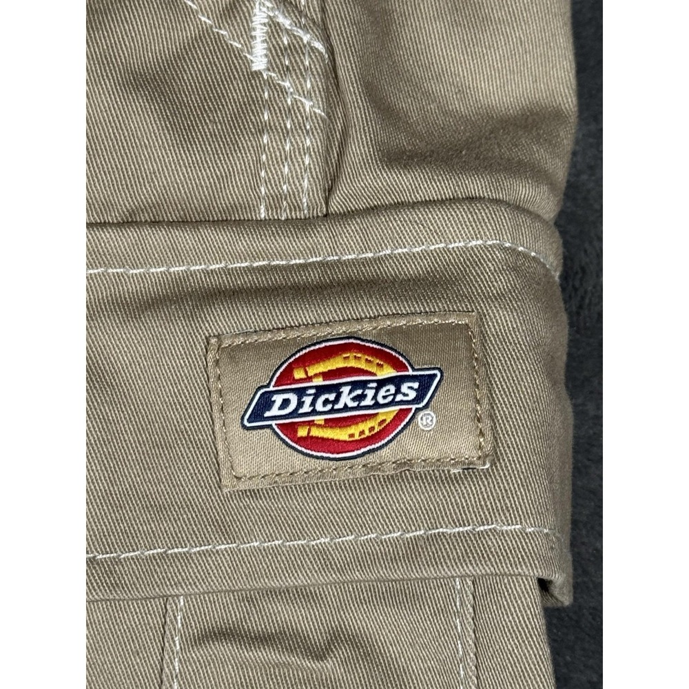 Dickies Shorts Womens 27 Beige Twill Cargo Utility Workwear Logo Stretch - Picture 3 of 10